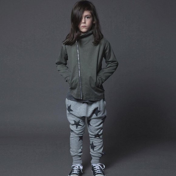 Nununu Star Baggy Pants Heather Grey (Summer Weight) - Picture 3 of 3